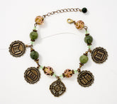 Connemara Marble Castles of Ireland Charm Bracelet, 7-1/4"